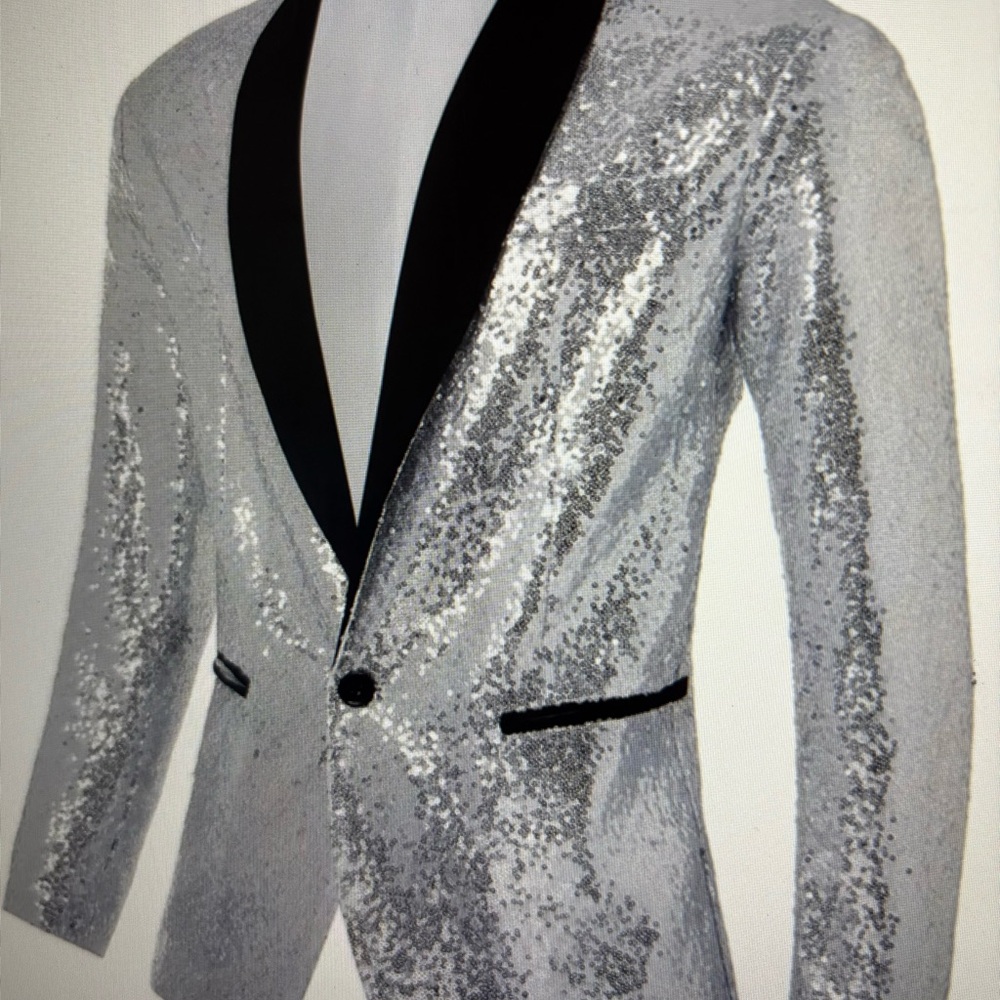 Silver Sequin Blazer